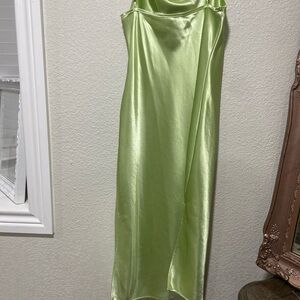 Satin Green Slip Dress